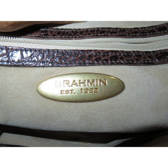 Brahmin Truffle Melbourne Collection Medium Asher Croc Leather Tote C80151TF - Picture 10 of 14